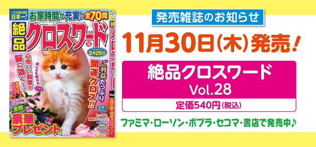 【発売雑誌のお知らせ】11月30日発売！Vol.28